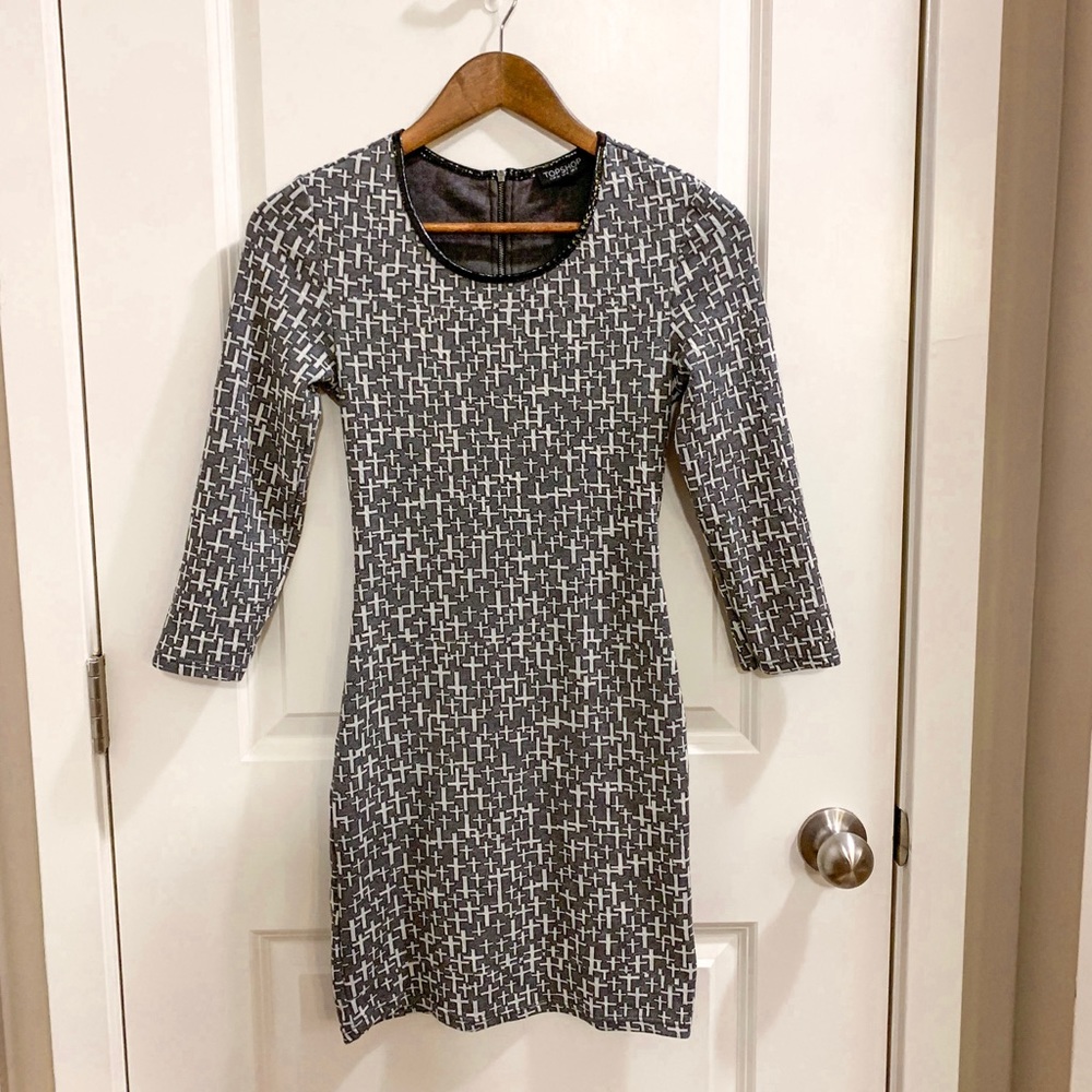 TopShop Cross Printed Stretchy Dress